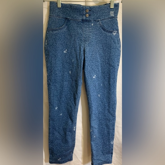 High-Rise Ditsy Floral-Print Denim Skimmer Legging - Picture 3 of 6